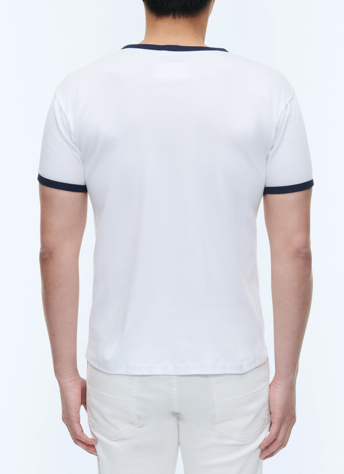 Tee-Shirt Ringer Biais Contrasté Logo - Blanc