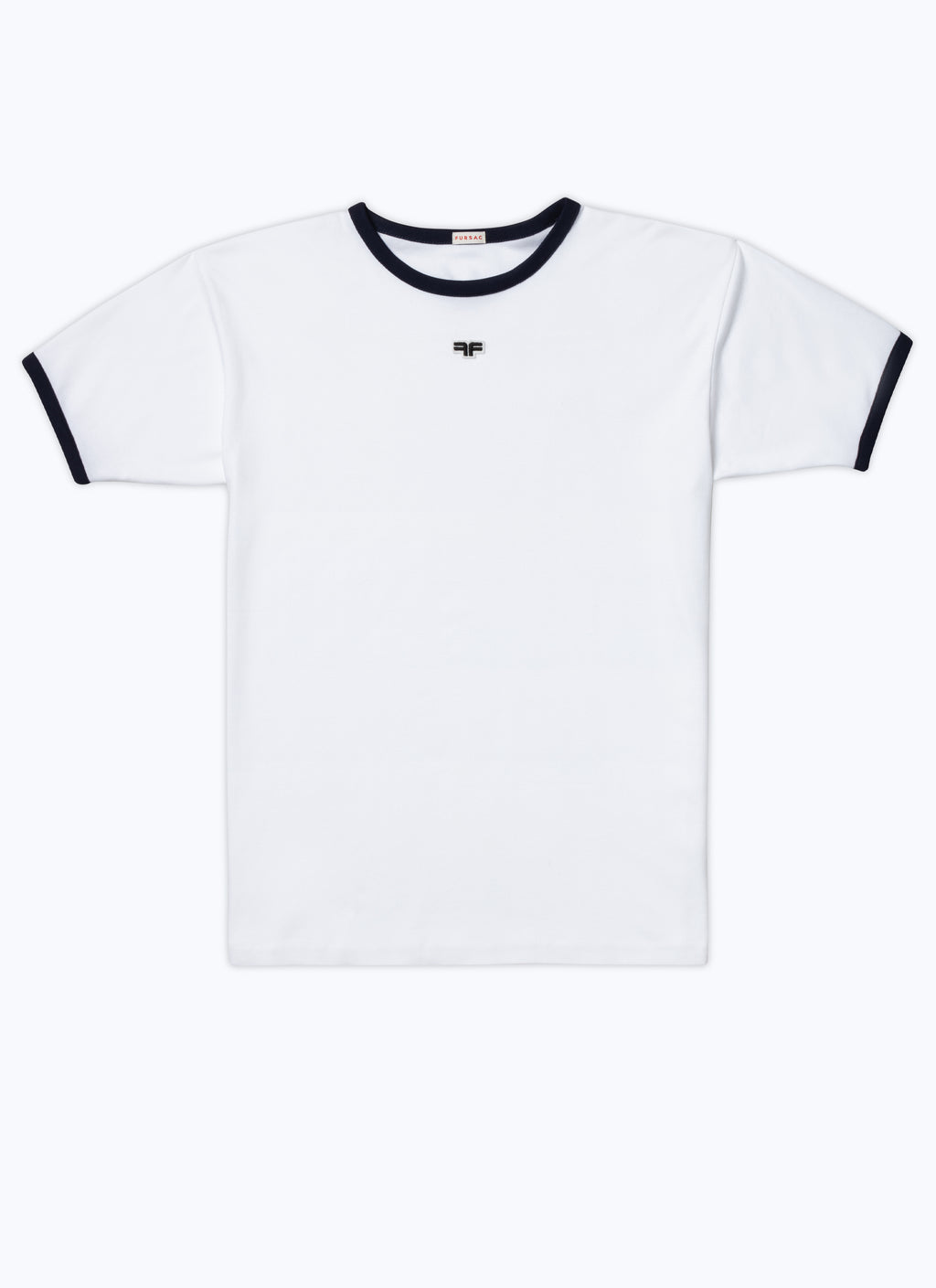 Tee-Shirt Ringer Biais Contrasté Logo - Blanc