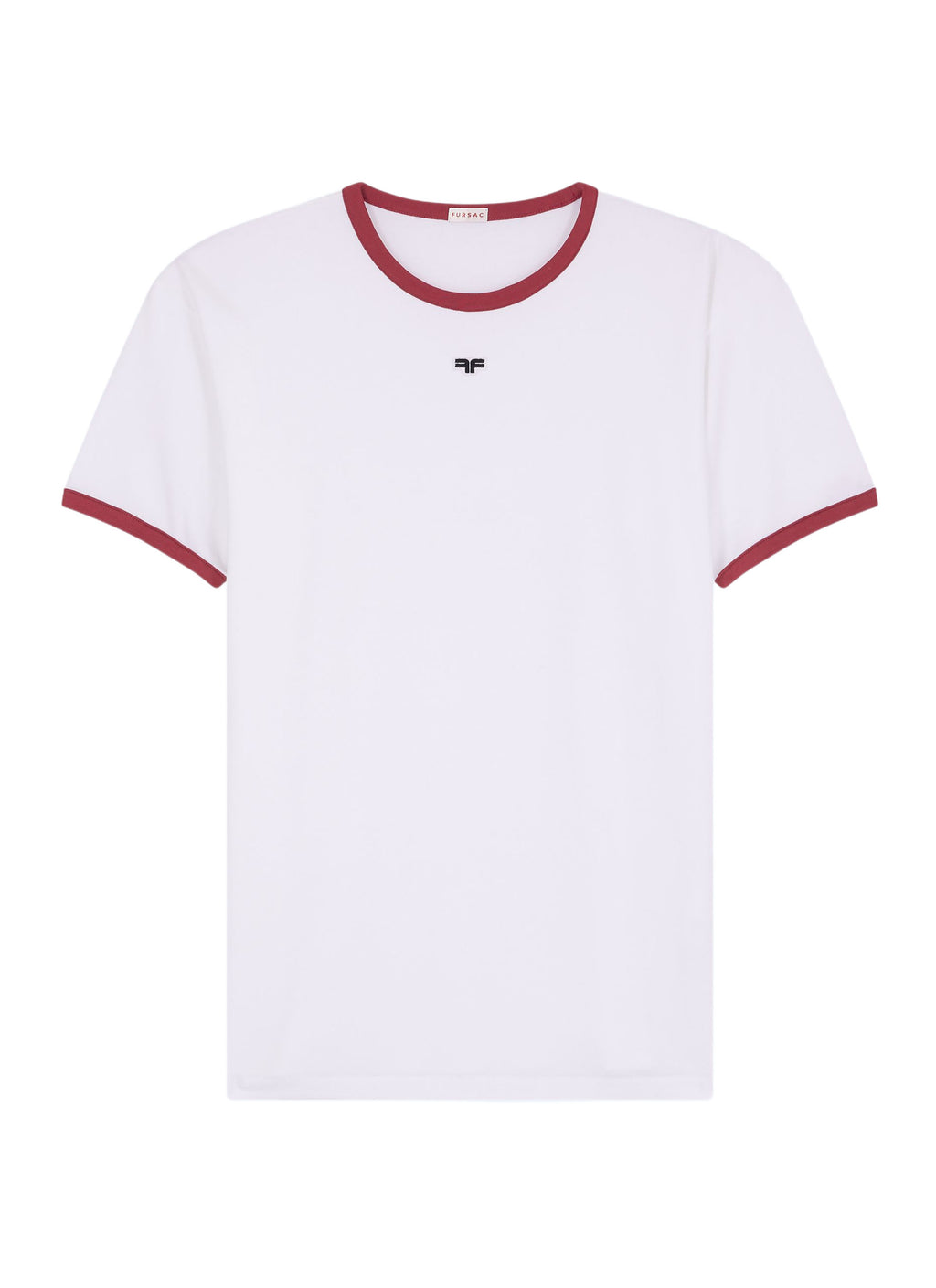 T-Shirt Med Kontrastkant Og Logo - Hvid