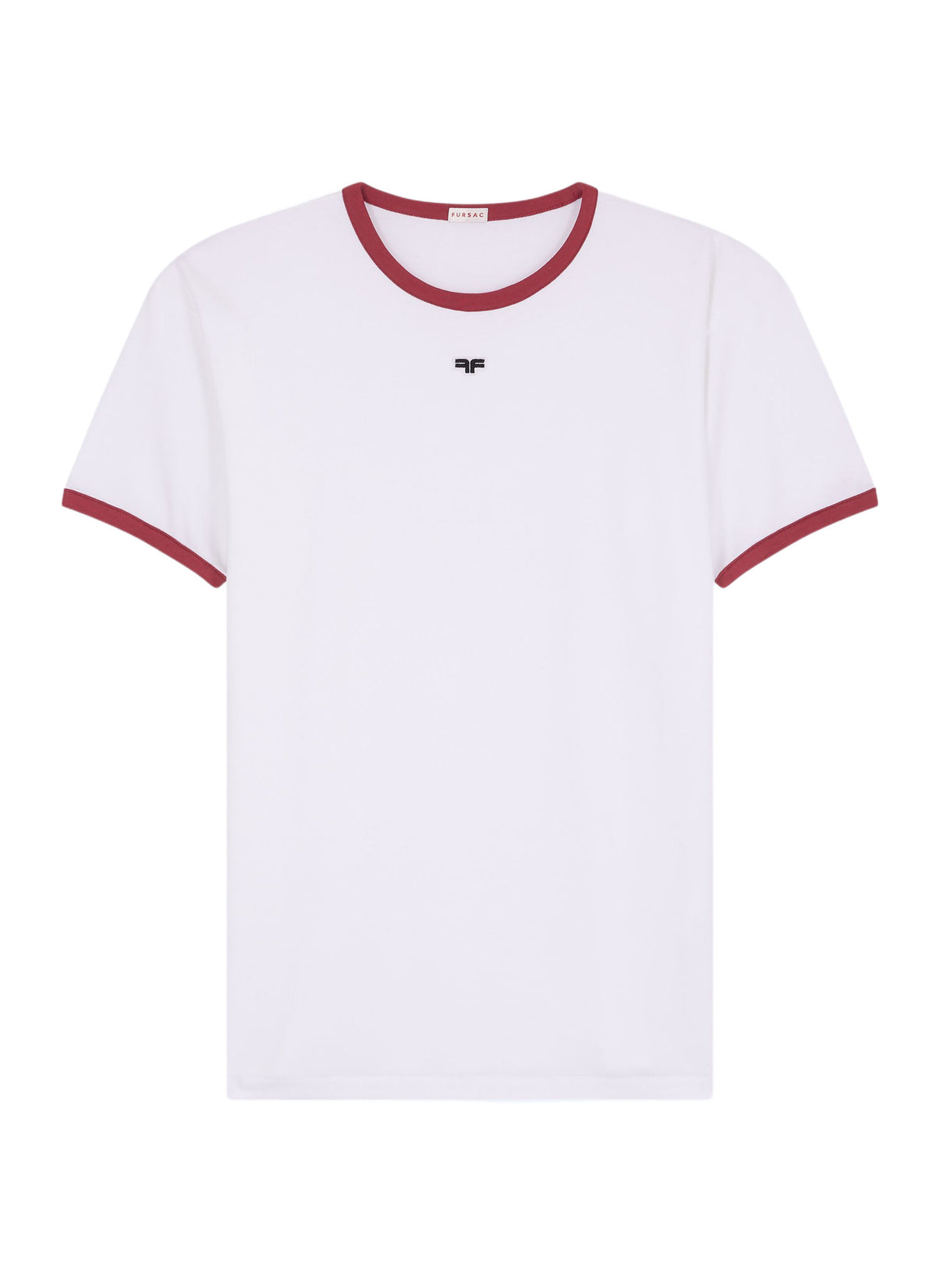 T-Shirt Med Kontrastkant Og Logo - Hvid
