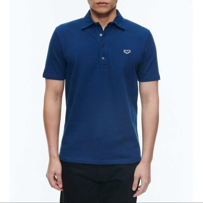 Polo En Piqué De Coton Biologique - Bleu