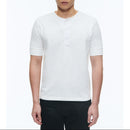 Cotton Tunisian Collar T-Shirt - White