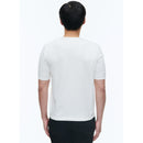 Cotton Tunisian Collar T-Shirt - White