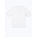 Cotton Tunisian Collar T-Shirt - White