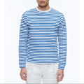 Camiseta de algodón orgánico a rayas - Rayas blancas y azul marino