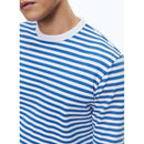 T-Shirt Rayé En Coton Biologique - Rayures Blanches Et Bleu Marine