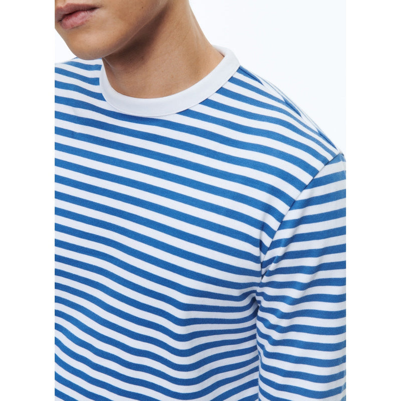 T-Shirt Rayé En Coton Biologique - Rayures Blanches Et Bleu Marine