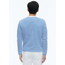 T-Shirt Rayé En Coton Biologique - Rayures Blanches Et Bleu Marine