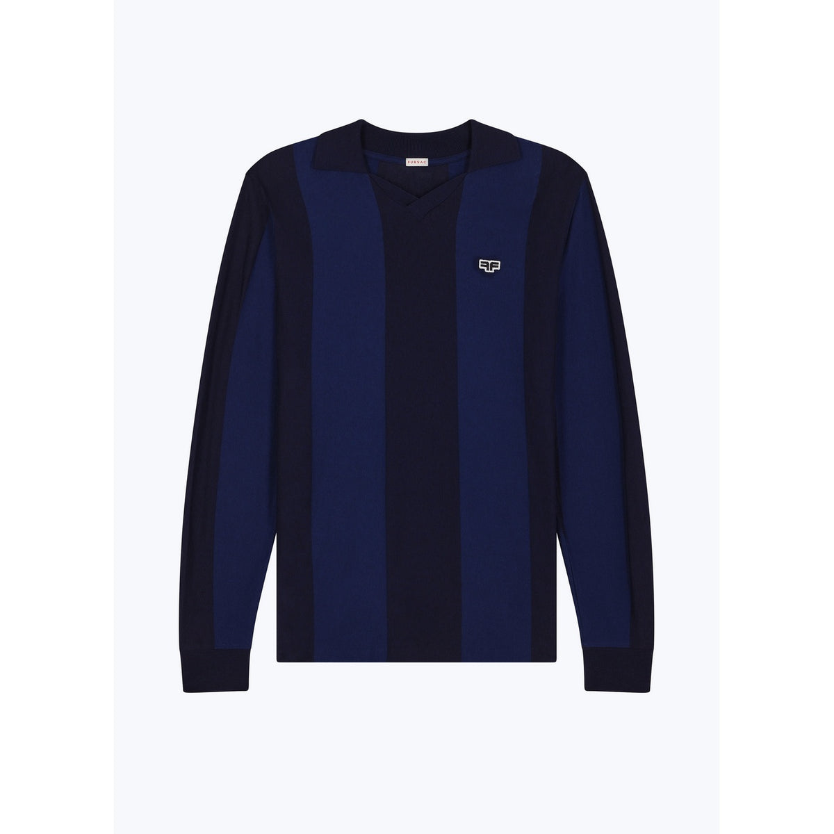 Polo Foot Rayé Logo - Marine