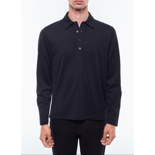 Polo De Jersey De Algodón Mercerizado - Negro