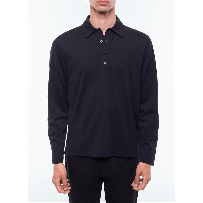 Polo En Jersey De Coton Mercerisé - Noir
