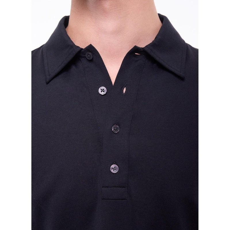 Polo En Jersey De Coton Mercerisé - Noir