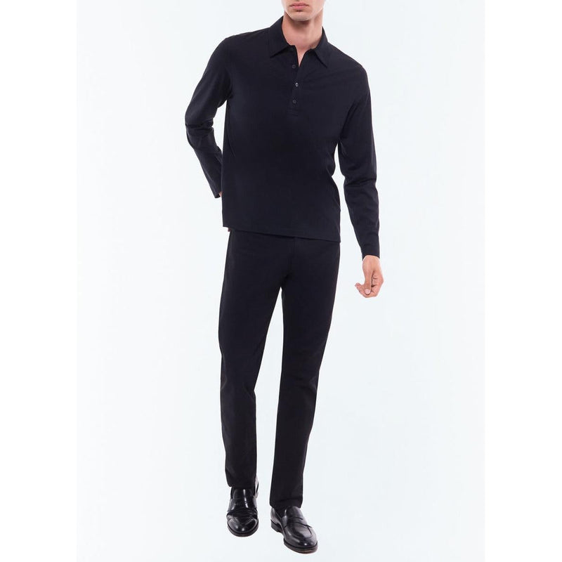 Polo En Jersey De Coton Mercerisé - Noir