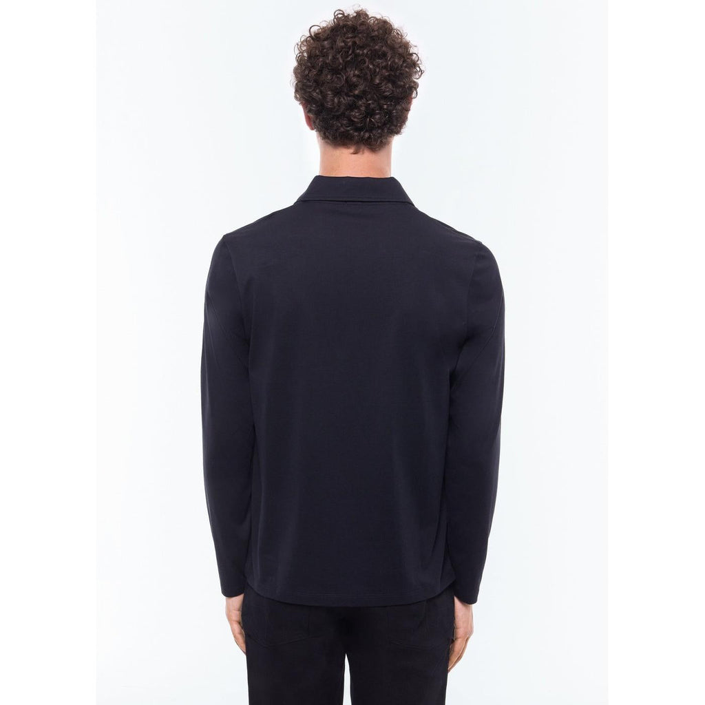 Polo De Jersey De Algodón Mercerizado - Negro