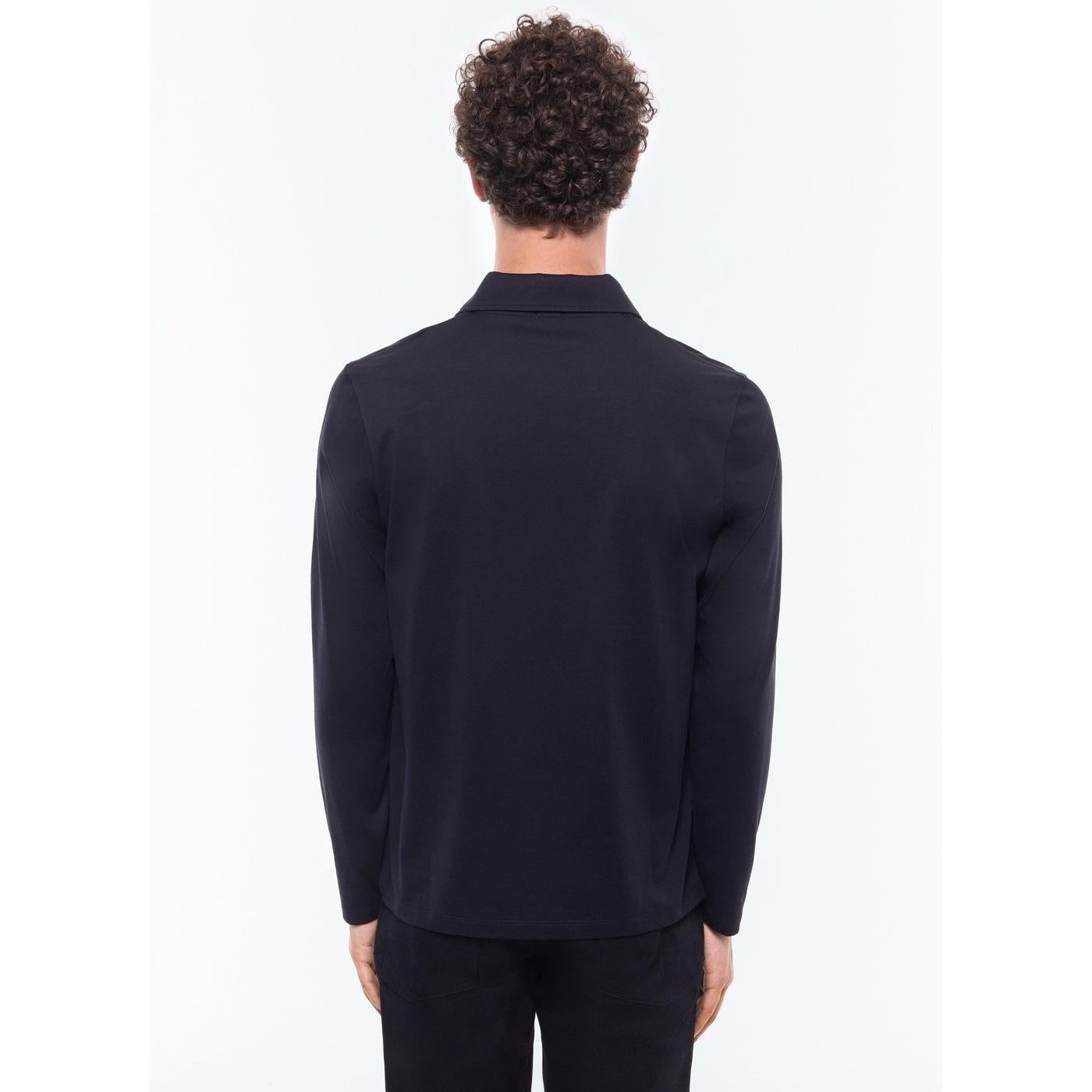 Polo De Jersey De Algodón Mercerizado - Negro
