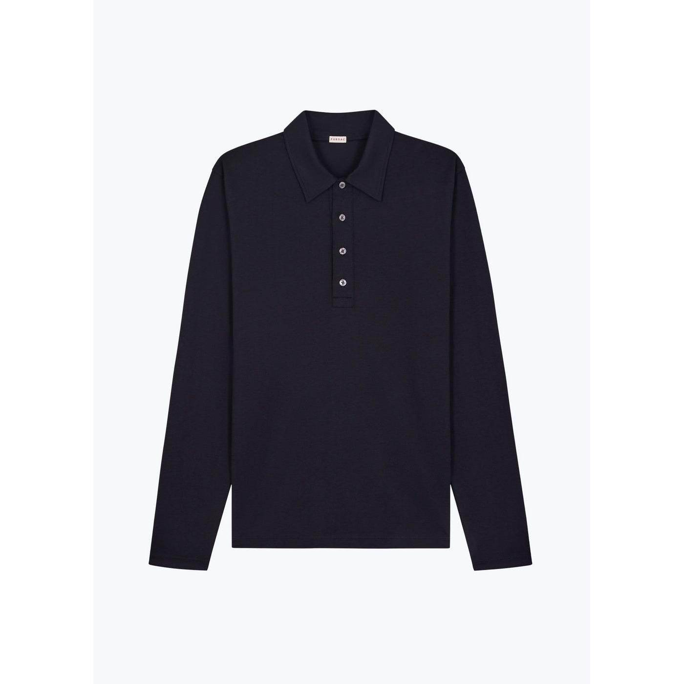 Polo De Jersey De Algodón Mercerizado - Negro
