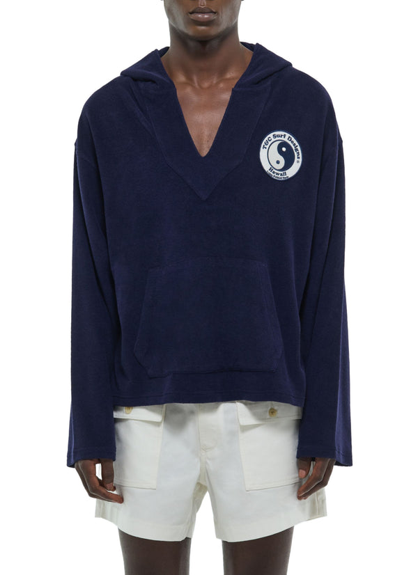 T&C Collaboration Long-Sleeved Terry Cloth Smock - Navy
