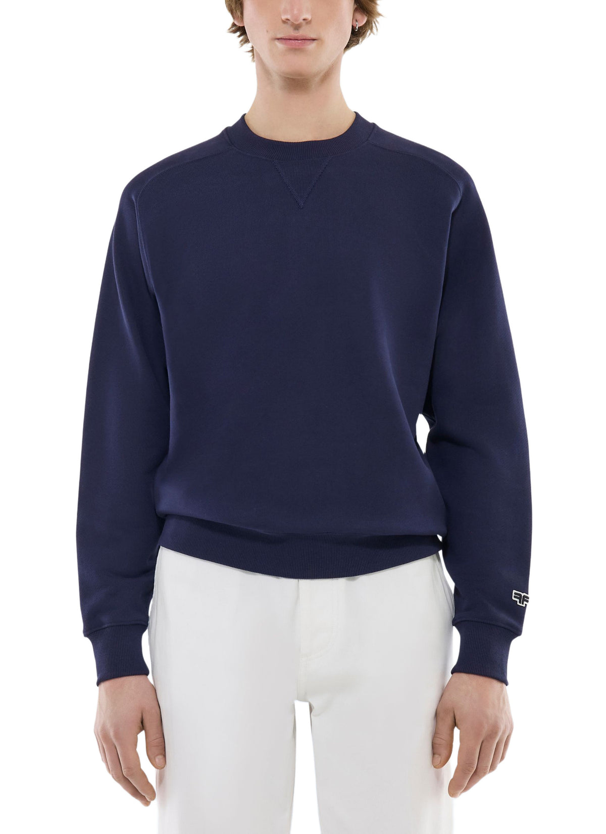 Sweatshirt mit Rundhalsausschnitt - Marineblau