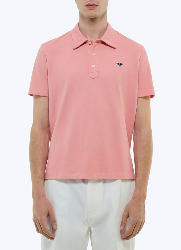 Piqué-Poloshirt Med 3 Knapper - Rosa