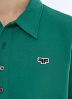 Polo En Piqué 3 Boutons - Émeraude