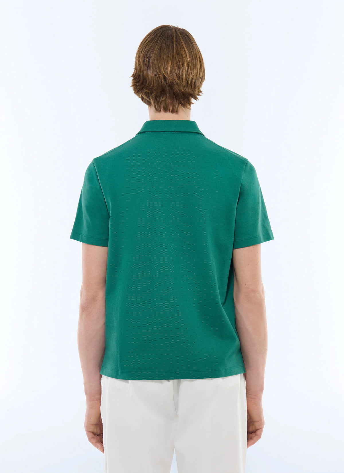 Polo En Piqué 3 Boutons - Émeraude