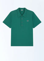 Polo En Piqué 3 Boutons - Émeraude