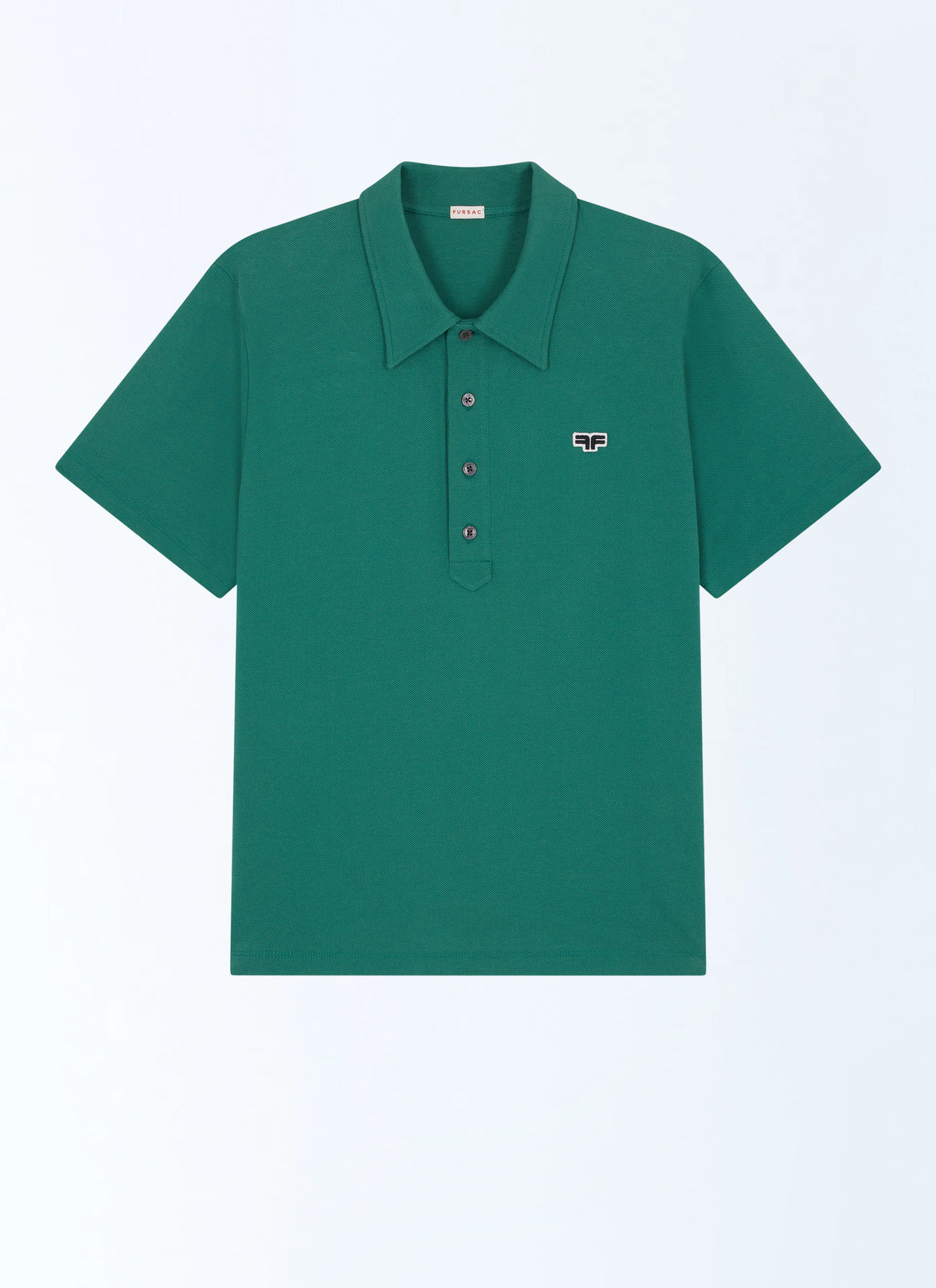 Polo En Piqué 3 Boutons - Émeraude