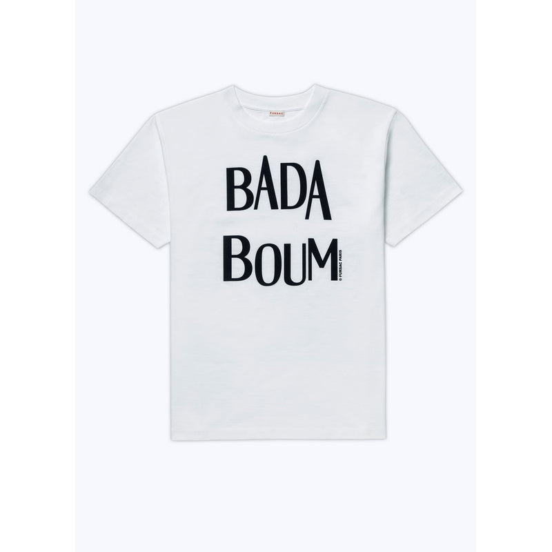 Fursac - Camiseta de algodón con estampado "Badaboum" - Blanco - Hombre