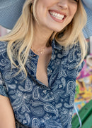 Helene Claudine Collar Shirt - Paisley