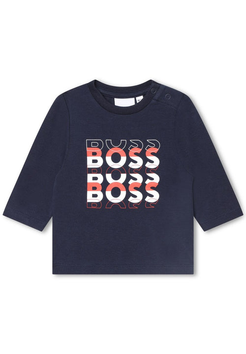 T-Shirt Manches Longues - Bleu Cargo - Bebe Garcon - Boss