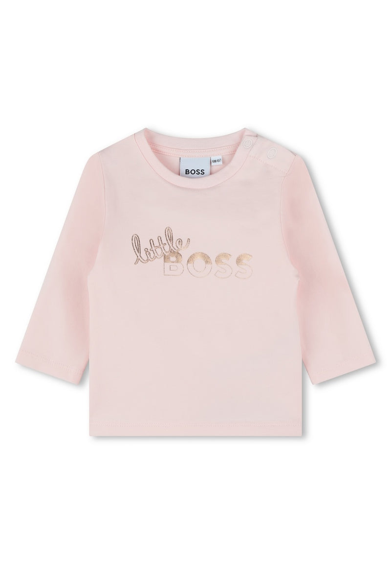 T-Shirt Manches Longues - Baby Pink - Bebe Fille - Boss