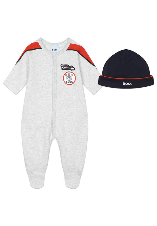 Ensemble Pyjama+Bonnet - Gris Clair C - Bebe Garcon - Boss