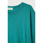 Camiseta Amplia de Cuello Redondo - Esmeralda Chiné - Mujer