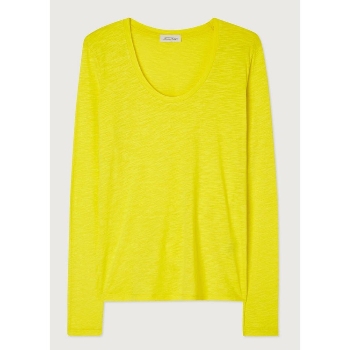 T-Shirt Col U - Citron Vintage - Femme