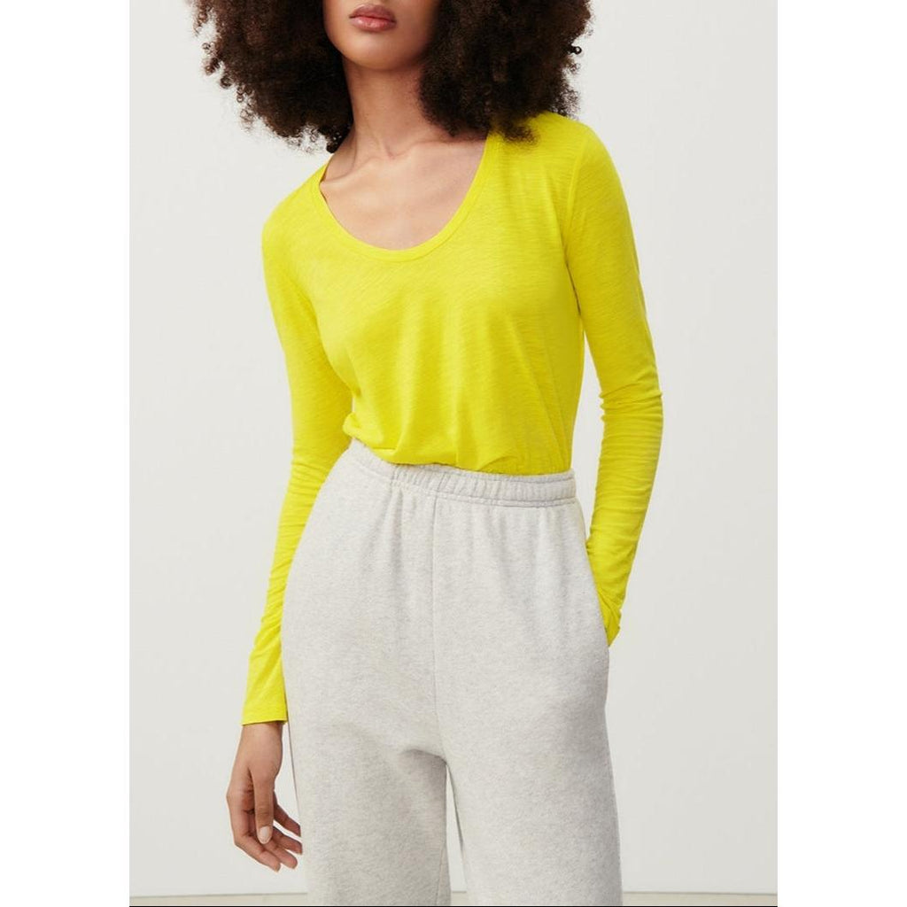 T-Shirt Col U - Citron Vintage - Femme