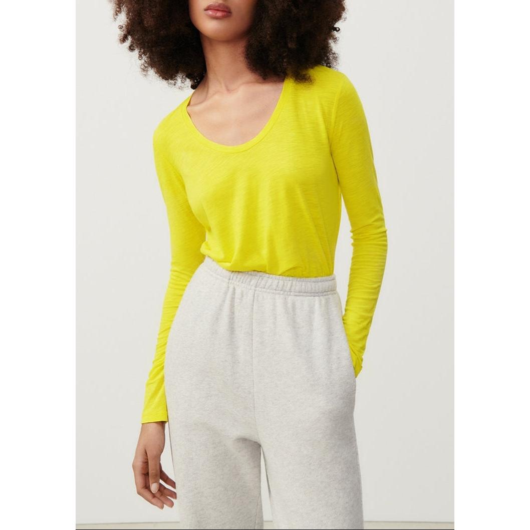 T-Shirt Col U - Citron Vintage - Femme