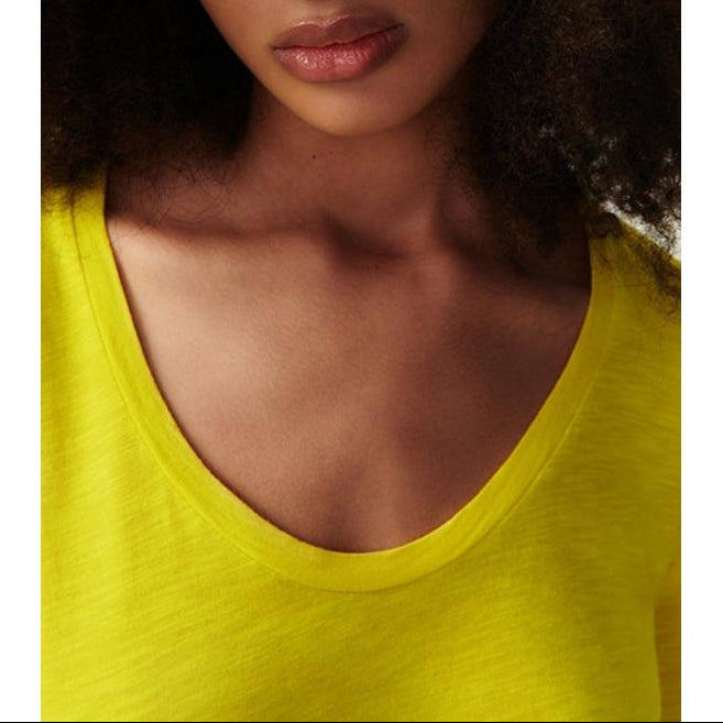 T-Shirt Col U - Citron Vintage - Femme