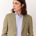Veste En Lin Et Coton Kaki Clair