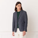 Veste En Lin Bleu Pucé