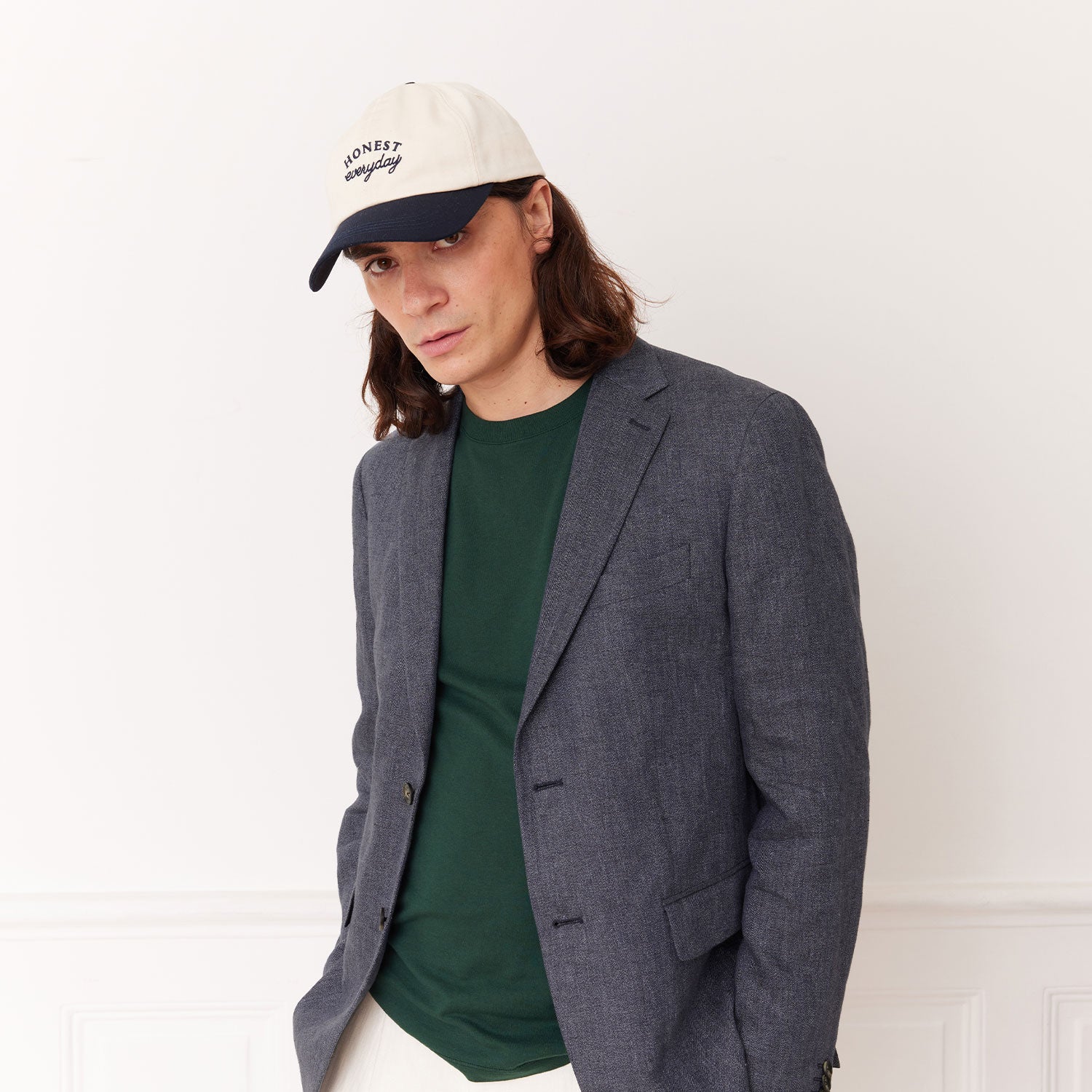 Chaqueta de Lino Azul Pulga
