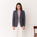 Veste En Lin Bleu Pucé
