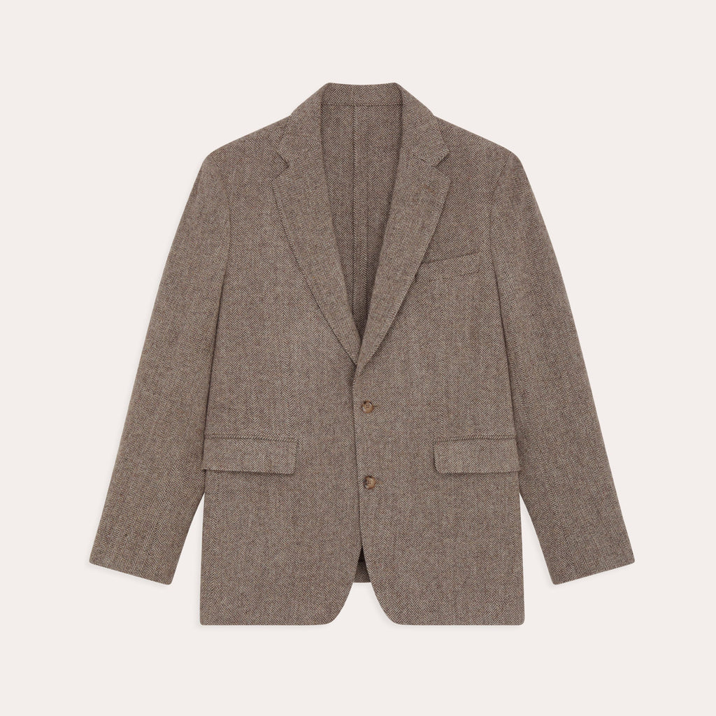 Veste En Laine À Chevrons Marron