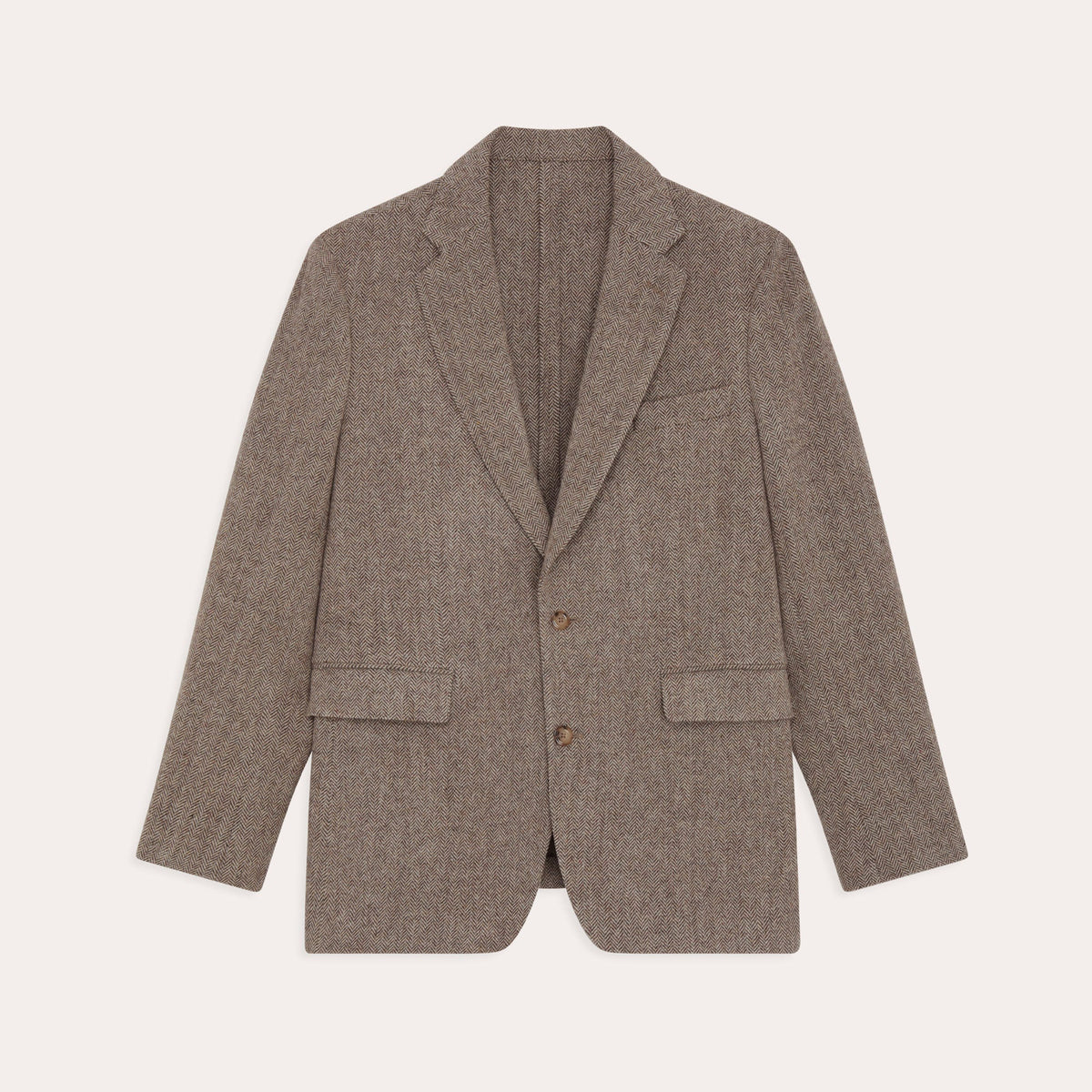 Veste En Laine À Chevrons Marron