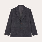 Veste Tailleur Déstructurée En Laine Marine Chiné