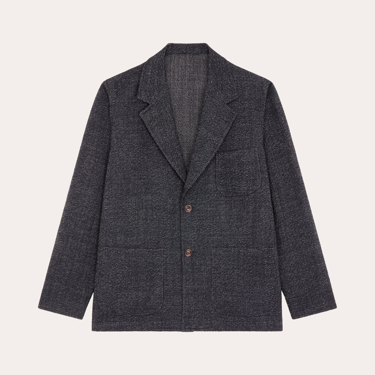 Veste Tailleur Déstructurée En Laine Marine Chiné