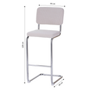 Set of 2 Jack Stools - Beige Corduroy - Metal Legs