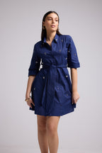 Robe Courte - Jacquy Court Uni - Navy