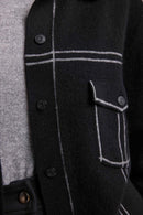 Veste Oversize Cachemire Jade - Noir Gris