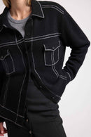 Veste Oversize Cachemire Jade - Noir Gris