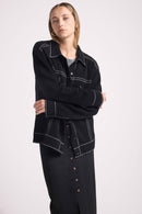 Veste Oversize Cachemire Jade - Noir Gris